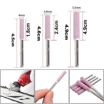 10 Chainsaw Sharpener Burr Grinding Stone File Chain Part Sharpening 4/4.8/5.5mm - Aimall