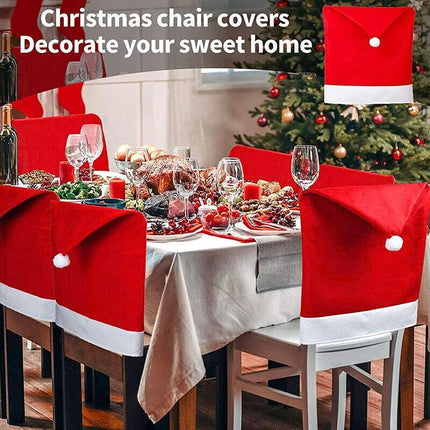 6 PCS Christmas Back Chair Cover Xmas Santa Home Decoration Ornaments 60x50cm AU - Aimall