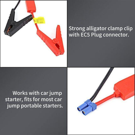 Car Portable Jump Starter Cable Alligator Clamp Clip Connector Battery EC5 Plug - Aimall