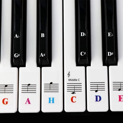 TRANSPARENT Keyboard Piano Stickers 88/61/54/49/37 KEYS Sticker Note For Learner - Aimall