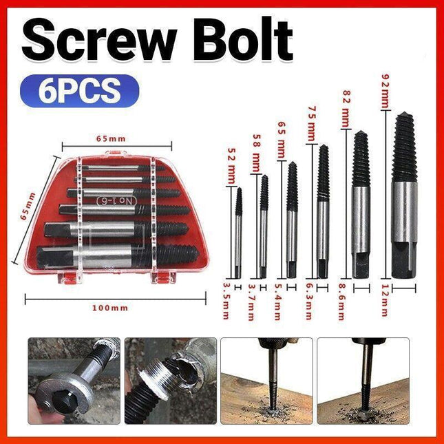 6 PCS Damaged Screw Bolt Extractor Ezy Out Set Easy Broken Screw Remover Kit AU - Aimall