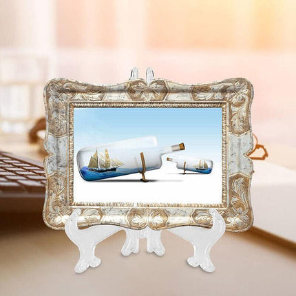 Clear Plate Display Stand Folding Picture Frame Holder Decorative Easel 3 Sizes - Aimall