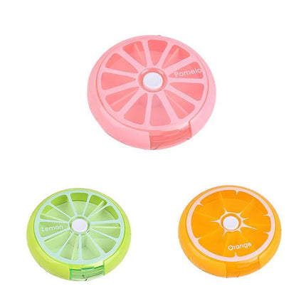 Weekly 7 Day Pill Organiser Case Box Tablet Medicine Dispenser Holder Case Round - Aimall