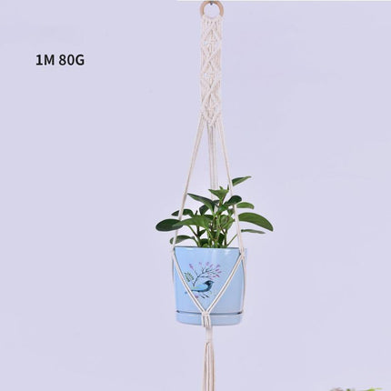 Macrame Plant Flower Pot Holder Hanger Hanging Planter Basket Hemp Rope Braided - Aimall