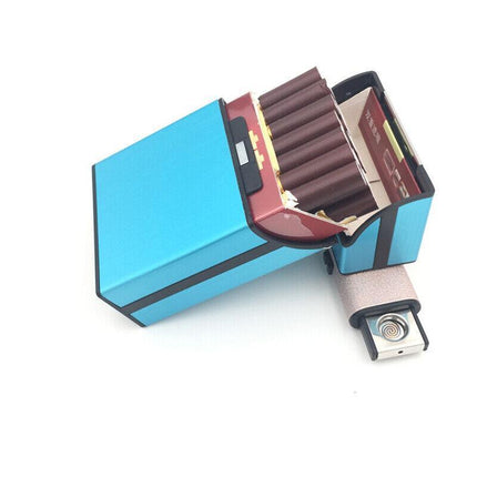 Tobacco Holder Aluminum Pocket Box Storage Container 20 Cigarette Case LighterAU - Aimall