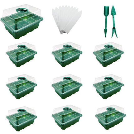 3/5/10 Set 12 Hole Plant Seed Grow Box Propagation Nursery Seedling Starter Tray - Aimall