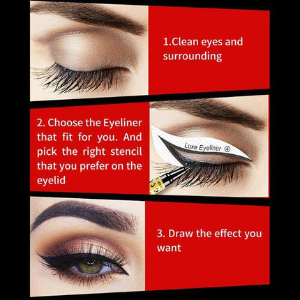 Eyeliner Eyeshadow Stencil Set Eye Makeup Fox Template Non-woven 12 Styles cards - Aimall