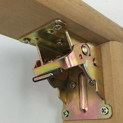 4*90 Degree Folding Table Leg Brackets Self Lock Foldable Hinge DIY Heavy Load - Aimall