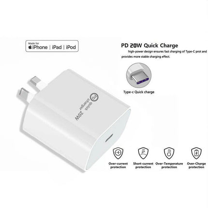 20W USB Type-C Wall Adapter Fast Charger PD Power For iPhone 12 11 Pro Max iPad - Aimall
