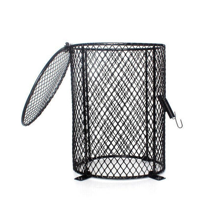 Round Reptile Heat Lamp Light Bulb Mesh Cage Protector Enclosure 11.5x15.5cm AU - Aimall