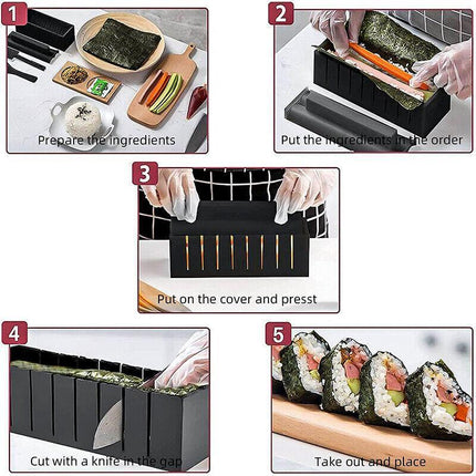 13PCS DIY Sushi Maker Making Kit Rice Roller Mold Set for Beginners Kitchen Tool - Aimall