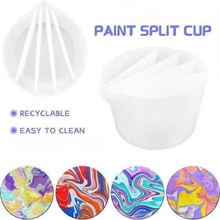 Split Cup Silicone Pouring Tool for Acrylic Paint Epoxy Resin DIY Art Craft Kit. - Aimall