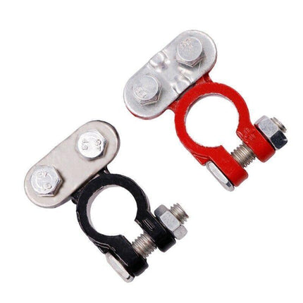 2X Negative Positive Car Battery Terminal Clamp Clip Connector 12V 6V UNIVERSAL - Aimall