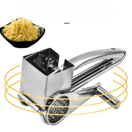 4 Set Multifunction Rotary Cheese Grater Hand Held Cut Slicer Stainless Steel AU - Aimall