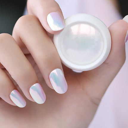 Mermaid Effect Chrome Pearl Shell Powder Glitter Dust Shimmer Pigment Nail Art - Aimall