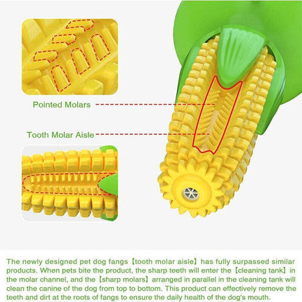 Dog Squeaky Chew Toys Teeth Clean Stick Corn Pet Dental Toothbrush Molar Stock - Aimall