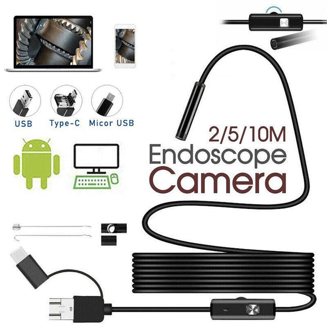 Waterproof HD Endoscope USB Type-C Borescope Inspection Snake Camera For Android - Aimall