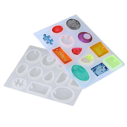 12 Silicone Mould Pendant Jewelry Making Necklace Mold Craft DIY Resin Supplies - Aimall