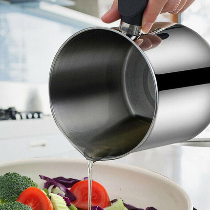 Stainless Steel Oil Strainer Pot Container Jug Storage Can Filter Cooking Grease - Aimall