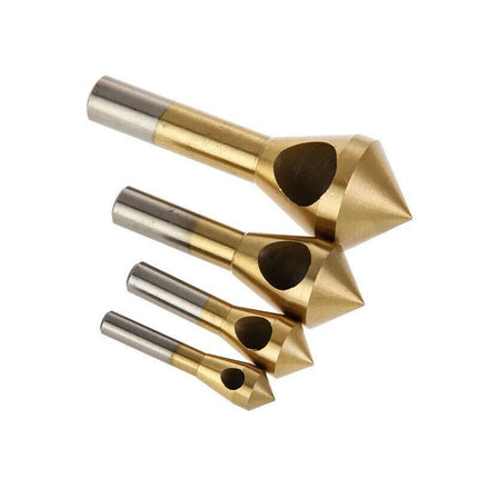 4PCS Chamfer Deburring Crosshole Metal Tool Countersink Cutting Ti Drill Bit Set - Aimall