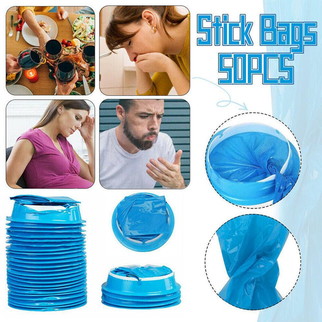 Disposable Vomit Bags Sickness Travel Plane Motion Car Bus Sea Sick Sealable 50X - Aimall