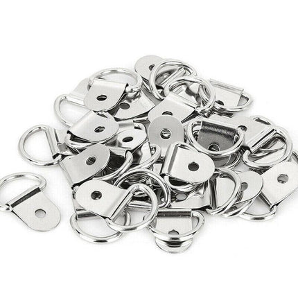 30 PCS Heavy Duty D-Ring Tie Downs Metal Anchor Point Silver Universal AU Stock - Aimall