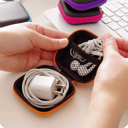 Portable Hard Case Pouch Storage Bag For Earphone Headphone Earbuds Cable - Aimall