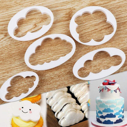 5PCS Clouds Shape Biscuit Cookie Cutter Fondant Cake Decor Baking Mold Tool AU - Aimall