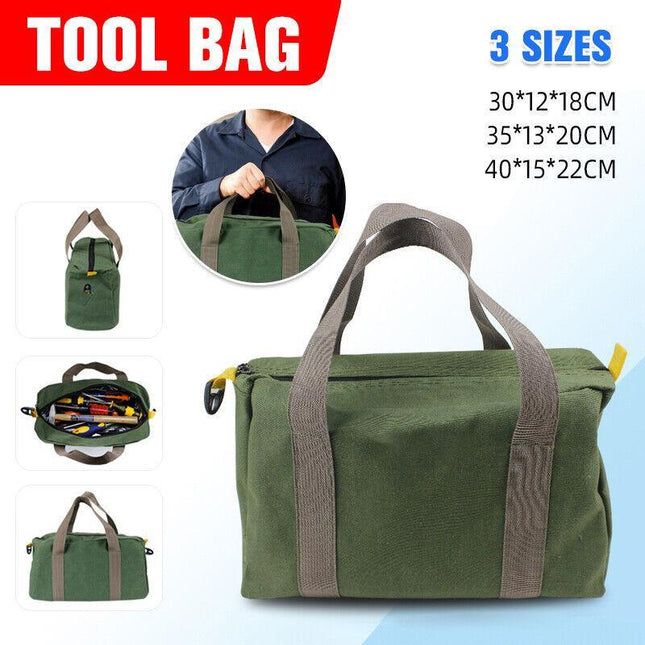 S/M/L Waterproof Tool Bag Portable Storage Toolkit Hand Heavy Case Canvas Duty - Aimall