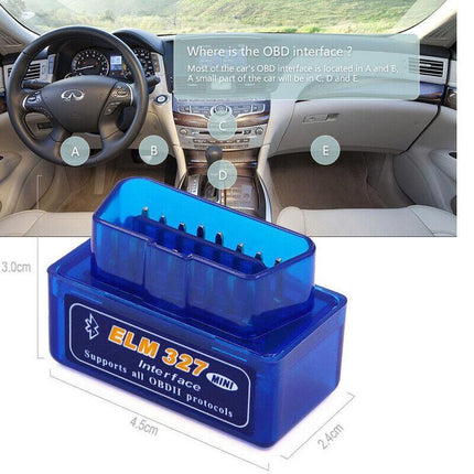 Bluetooth OBD2 ELM327 Car Scanner IOS & Android Diagnostic Auto Scan Tool OBDII - Aimall