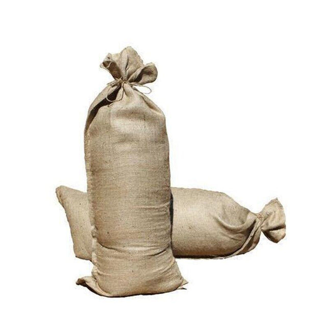 Sand Bag Flood Protection 84x36cm pk25 Control Hessian Sandbags With Tie - Aimall