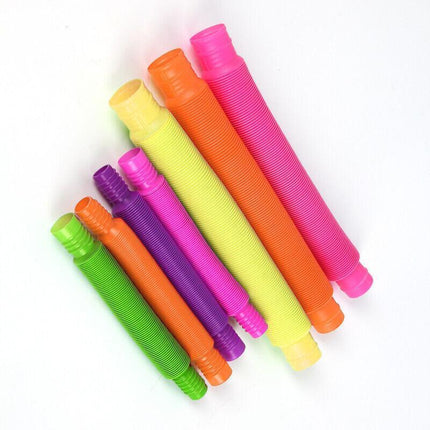 6PCS Fidget Pop Tube Pip Sensory Stress Game Relief Toys Kids Tools Adults Chain - Aimall