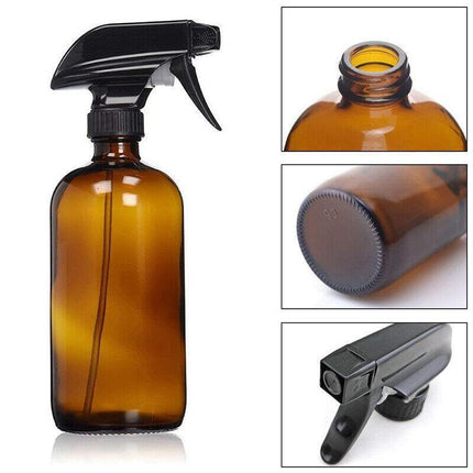 Amber Round Glass Spray Bottles Refillable Container Essential Oils Aromatherapy - Aimall
