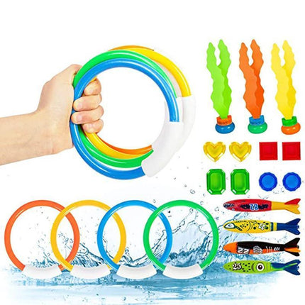 Underwater Swim Pool Diving Toys Summer Swimming Dive Toy Sets Water RIng Sticks - Aimall