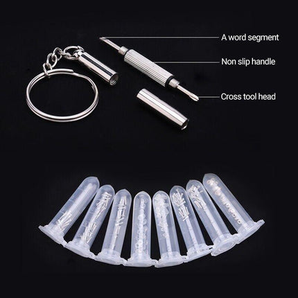 Eyeglass Sun Glasses Optical Repair Tool Screw Nut Nose Pad Assortment Set Kit - Aimall
