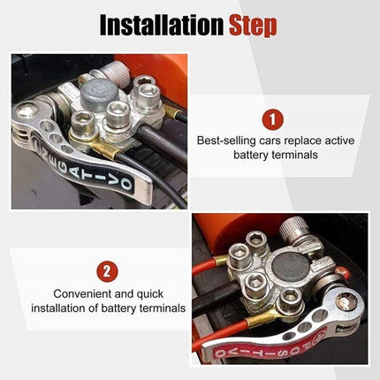 2x 12V 4Way Battery Terminals Connectors Clamp Car Van Caravan Positive Negative - Aimall