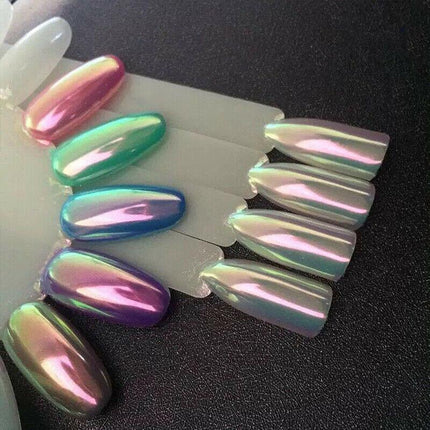 Mermaid Effect Chrome Pearl Shell Powder Glitter Dust Shimmer Pigment Nail Art - Aimall