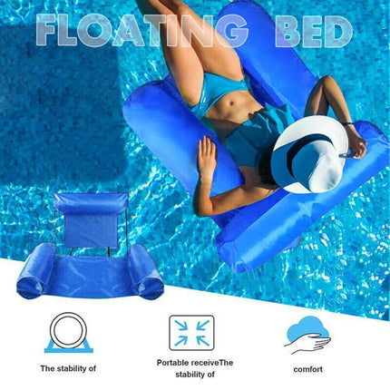 Inflatable Floating Water Hammock Float Pool Lounge Bed Sea Beach Swimming Chair - Aimall