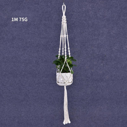 Macrame Plant Flower Pot Holder Hanger Hanging Planter Basket Hemp Rope Braided - Aimall