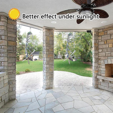 Reflective Bird Deterrent Spinner in Garden