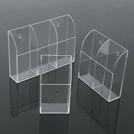 TV Remote Control Holder Wall Mount Clear Acrylic Organizer Stand Box Storage - Aimall