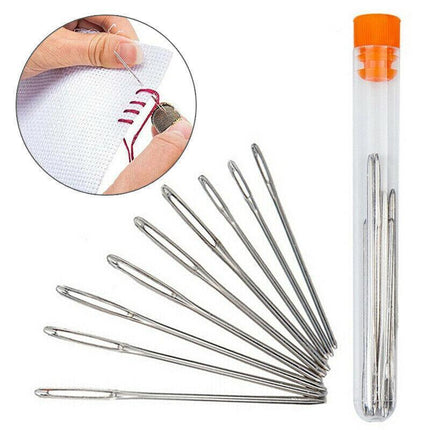 9x Large Eye Blunt Needles Wool Thick Knitter Yarn Hand Sewing Darning Craft Set - Aimall