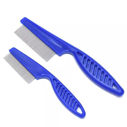 1PC Fine Toothed Flea Flee Metal Nit Head Hair Lice Comb with Handle AU Stock - Aimall