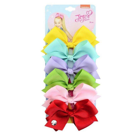 6PCS Signature for Jojo Siwa Bows Girls Fashion Hair Accessories Party Gift - Aimall