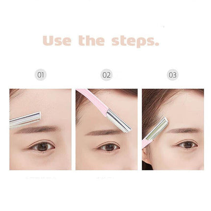 Eyebrow shaving kit folding 3 pieces for women learning eyebrow shaving makeup - Aimall