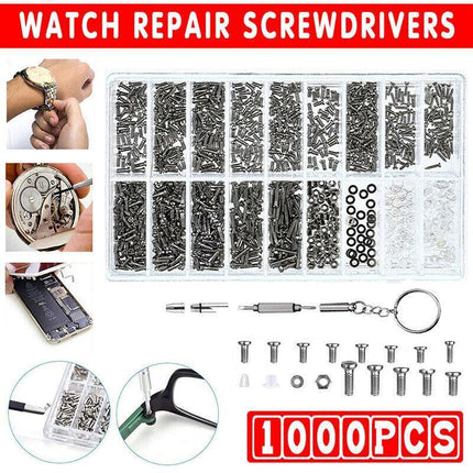 1000PCS Tiny Repair Screws Nuts Screwdriver Kit Set For Eyeglass Glasses WatchAU - Aimall