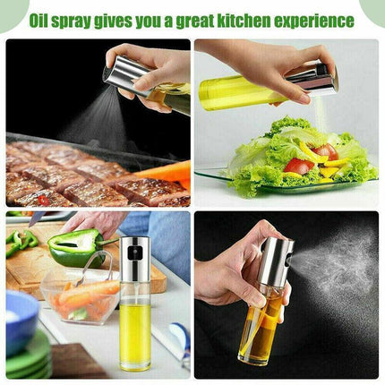 2x Oil Sprayer Olive Bottle for Cooking Dispenser Steam Food-Grade Glass Bottles - Aimall