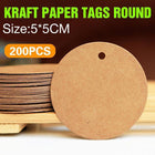 200PCS Kraft Paper Tags Round 5X5 cm Brown Card Cardboard Wedding Party Gift DIY - Aimall
