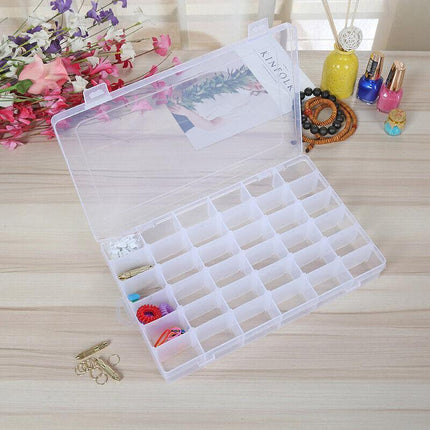 Plastic Compartment Storage Box Container Jewellery Bead Craft Organiser Case AU - Aimall