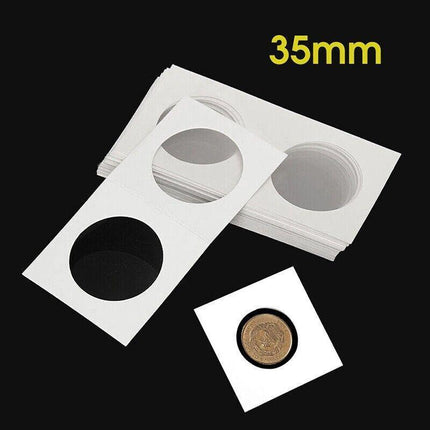 100X Staple Coin Holder Display Clear Window Storage Protect Penny Cent - Aimall